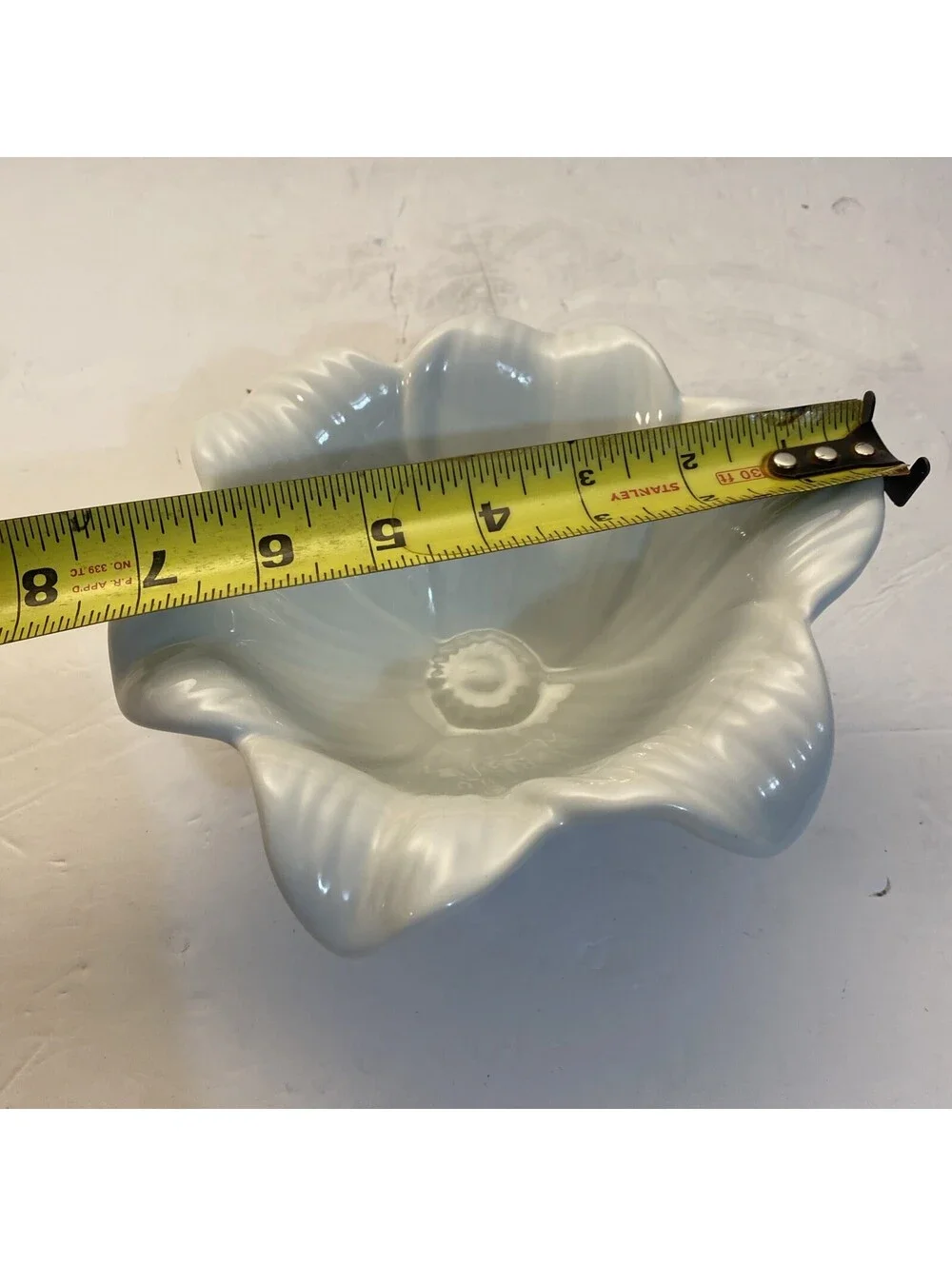 Pier One Flower Decor Bowl White Porcelain 430/4305 New Open Box